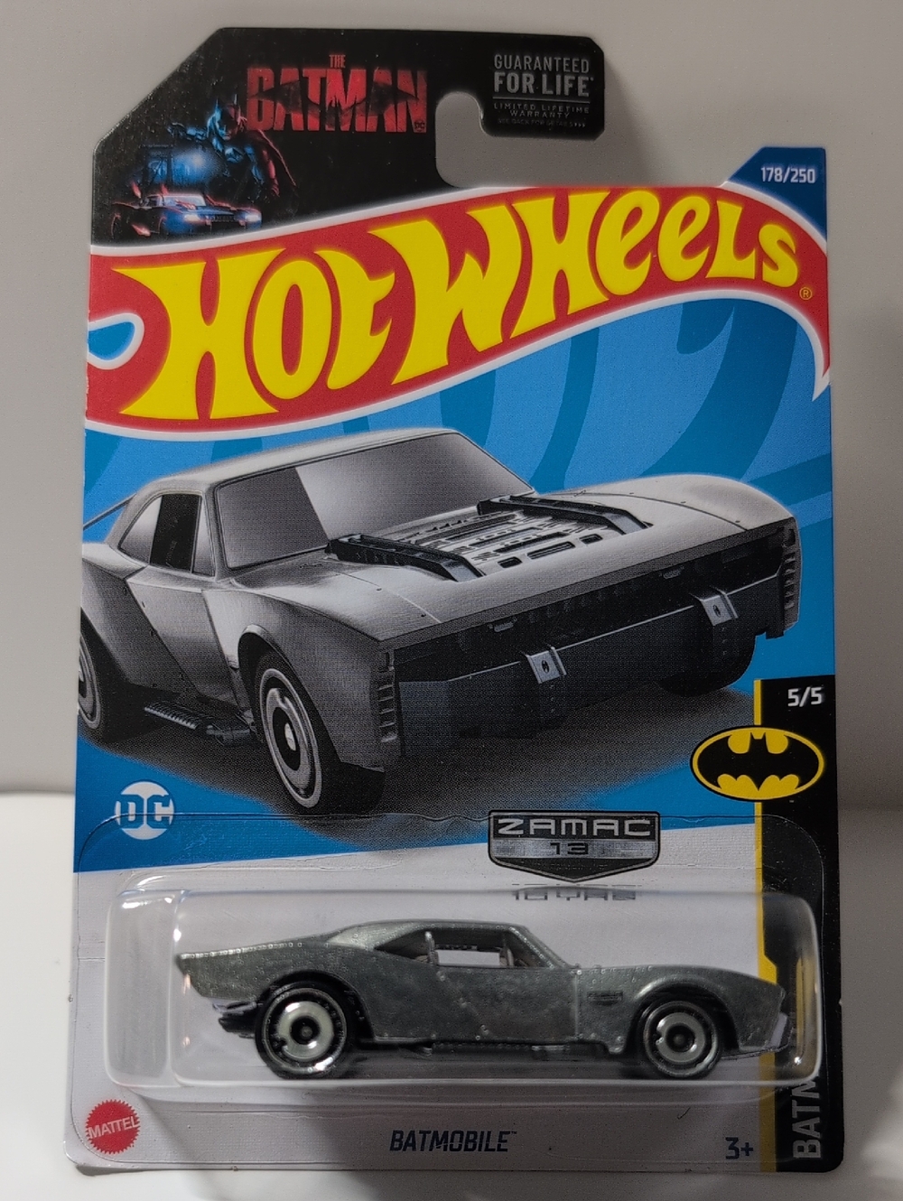 Hot Wheels Batmobile Batman DC Zamac Silver Mattel NEW Ships Secure In Box